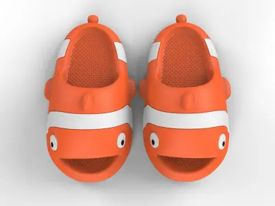 Slippers fish Cartoon 3D 3D model