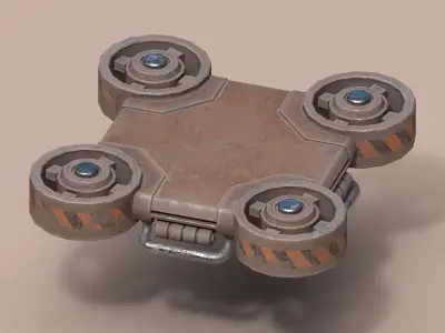 Stylized Flying Jump Pad Low-poly 3D model
