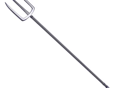 Trident golden pitchfork Free 3D model