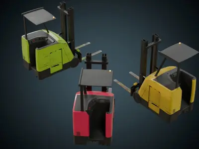 Forklift 2B Low-poly 3D model