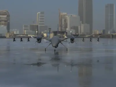 AKINCI Tiha - BAYRAKTAR UAV 3D - low poly model Low-poly 3D model