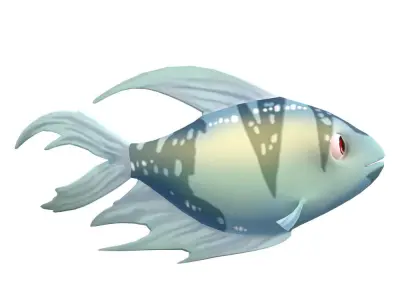 Black Skirt Tetra fish animated Low-poly 3D model