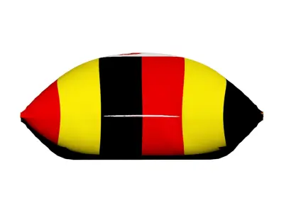Uganda Flag square Cotton Pillow 3D model