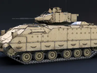 M2A2 Bradley LOD1 Low-poly 3D model
