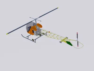 Bell H-13 Sioux 3D model