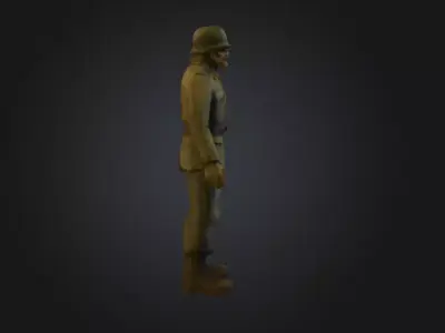 German Zombie Soldier Low-poly 3D model