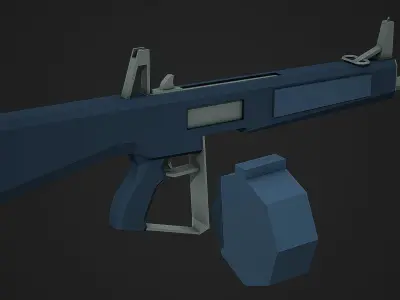Stylized AA-12 Shotgun Low Poly Mobile Ready Low-poly 3D model