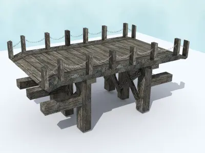 Old Bridge Low-poly 3D model