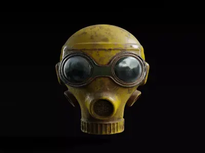 Apocalyptic Helmet Sci-fi Gas Mask Visor Free 3D model