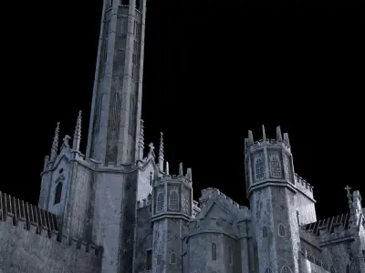 Gothic Castle Fonthill Abbey Ruins 3D model
