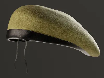Green Beret Hat Cap Low-poly 3D model