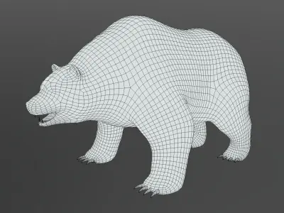 Bear Bronze Statue Low-poly 3D model