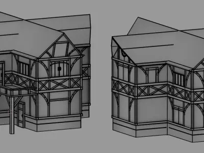 Medieval Tavern Low-poly 3D model