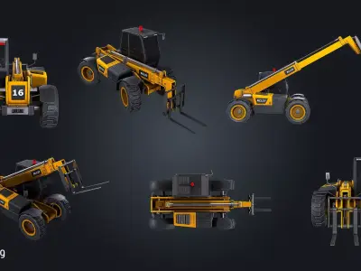 Vehicle Telehandler V1 Industrial Machine Low-poly 3D model