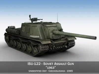 ISU-122 - Soviet self-propelled gun 3D model