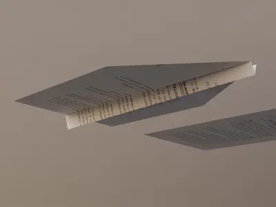 Paper airplane made with my exam Free 3D model