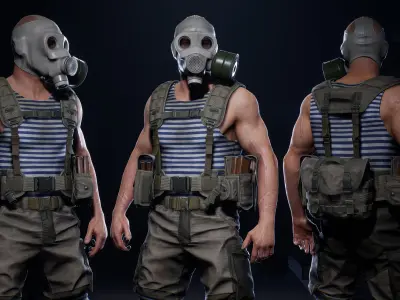 AAA MODULAR SOLDIER PACK Vol3 Low-poly 3D model