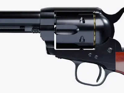 Single Action Army - Rigged - 3 Barrel Lengths - Color Variants Low-poly 3D model