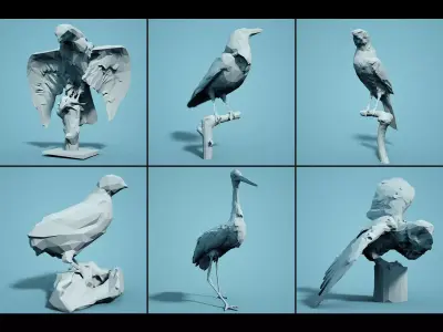 Bird Collection V3 Low Poly Models Low-poly 3D model