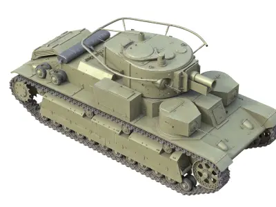 T 28 Medium Tank   r49 Low-poly 3D model