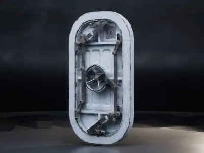 Battleship Watertight Door Low-poly 3D model