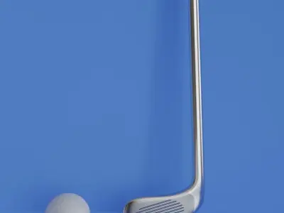 Golf Club and Golf ball 3d model Free 3D model