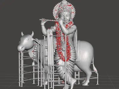 Krishna With Cow 3D print model