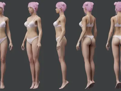 Asian female 3D model