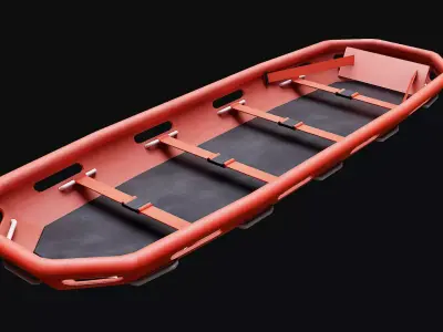 Low Poly PBR Basket Stretcher Low-poly 3D model