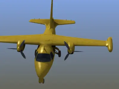 Mitsubishi MU-2 Low-poly 3D model