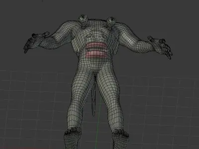 Humanoid AquaCreature BASE MESH Free 3D model