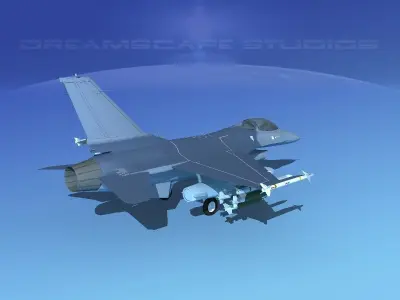 Gen Dyn F-16A Falcon Unmarked 3D model