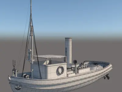 3d old boat 3D model