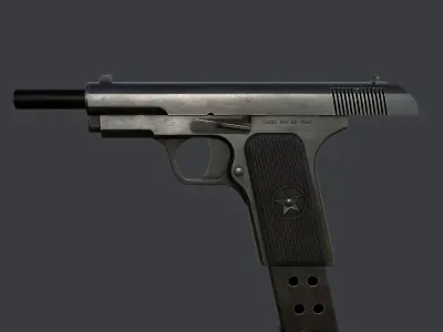 Type 54 pistol pistol realistic PBR process 3D model