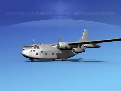Fairchild C-123K Bare Metal 3D model