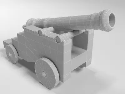 Medieval cannon Free low-poly 3D model