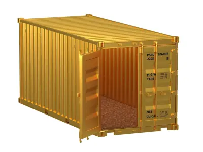 20 ft Container Gold 3D model