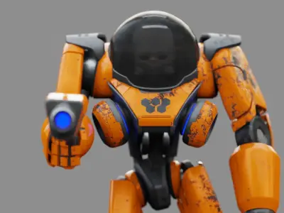 CYBORG ALIEN FIGHTER   rigged character 3D model