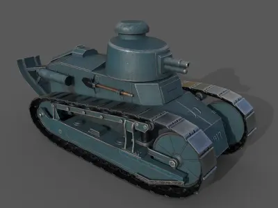 Renault FT 1917 game-ready model Low-poly 3D model
