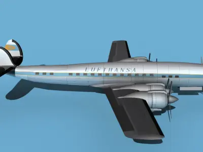 Lockheed L1649 Star Liner Lufthansa 3D model