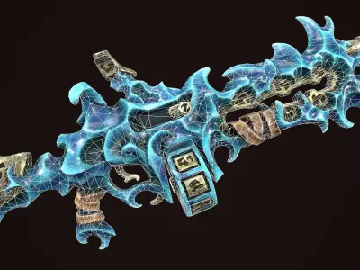 Rune assault rifle  Low-poly 3D model