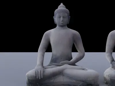 Borobudur 3D Model - The Six Mudras Buddha Statue Only- Low-poly 3D model