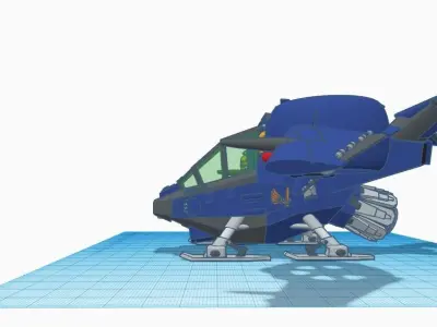 Interception Gun ship 38 elements model 3D print model