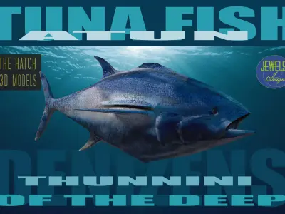 Tuna 3D model bluefin Low-poly 3D model