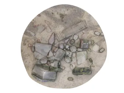 Ruins - High and Low Poly Versions Low-poly 3D model