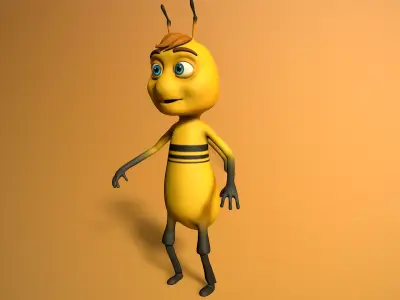 cartoon bee boy Low-poly 3D model