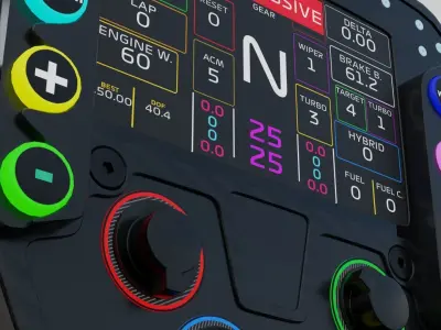 LMDh steering wheel Low-poly 3D model