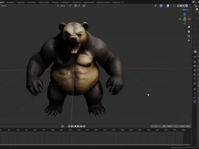Simple Anthropomorphic Bear Free 3D model