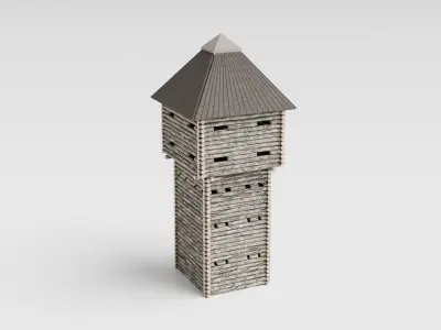 Medieval Tower Low-poly 3D model