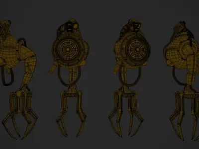 simple mecha design 3D model